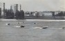 Ūdensmotosporta sacensības Pļaviņu HES ūdenskrātuvē, skats uz Stučkas pilsētu.1971.